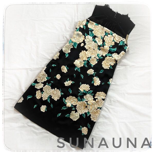 スーナウーナ Sunauna ワンピース ノースリーブ 花柄中古