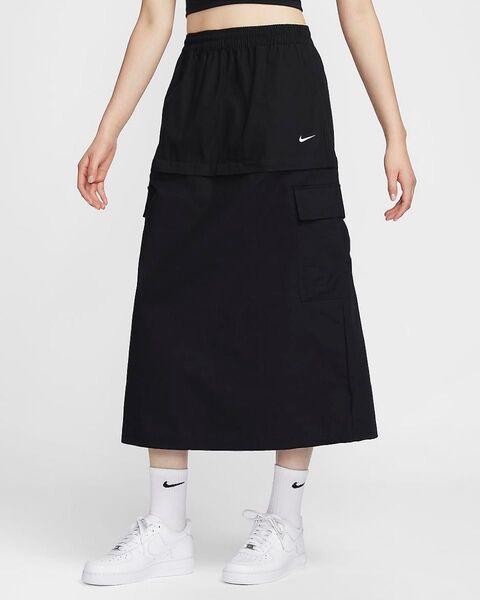 【新品未使用】 NIKE ナイキ スポーツウェア エッセンシャル ウィメンズ ミッドライズ ウーブン カーゴ ミディ スカート