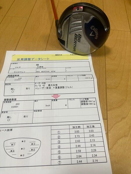 ★ 高反発加工 CT303 キャロウェイ ビッグバーサ 10.5度 ツアーAD DJ5
