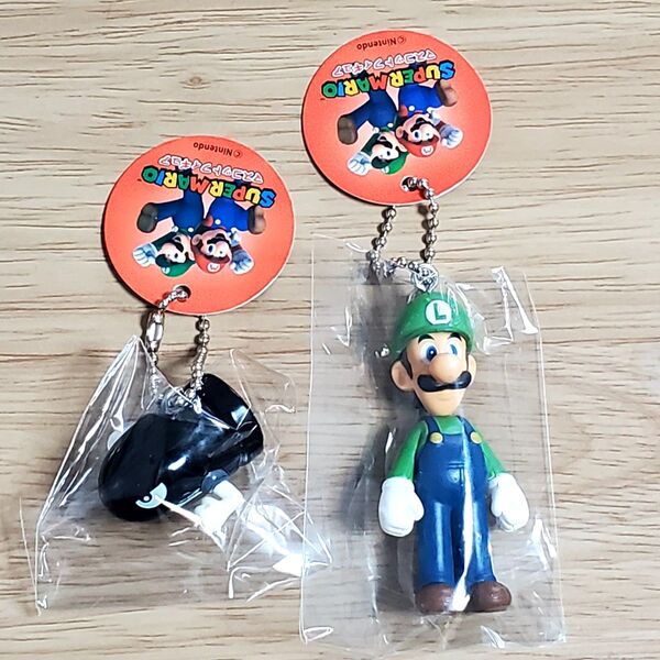 新品未開封 スーパーマリオ マスコットフィギュア キーホルダー 2個セット ルイージ キラー