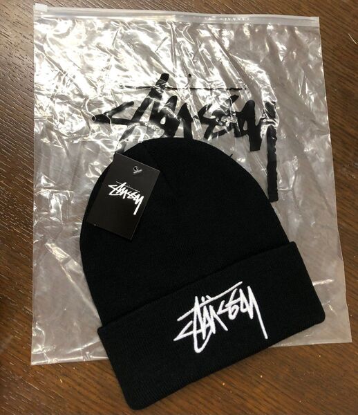 新品人気stussyのロゴ刺繍入りステューシー ニット帽メンズレディー 黑 即購入可能