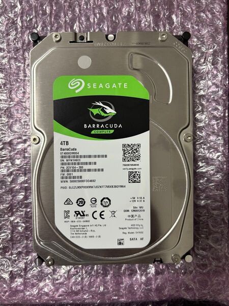Seagate BarraCuda ST4000DM004 4TB SATA HDD S/N:WEN1H6CC