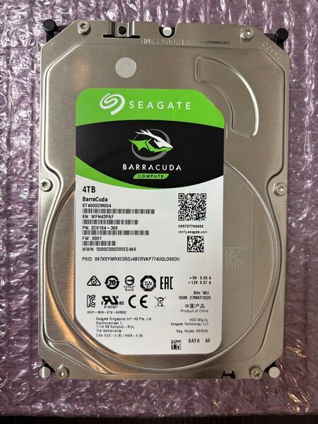 Seagate BarraCuda ST4000DM004 4TB SATA HDD S/N: WFN43PAF