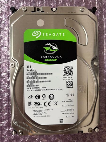 Seagate BarraCuda ST4000DM004 4TB SATA HDD S/N: ZFN13MZA