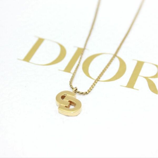 美品 Dior クリスチャンディオール CD ロゴ ゴールド ネックレス
