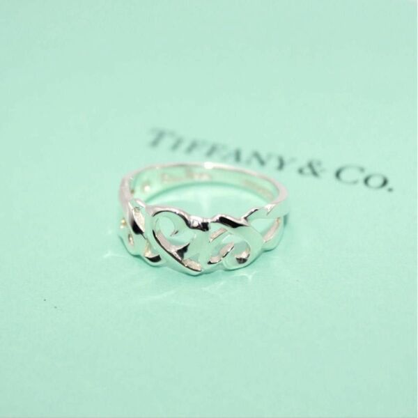 美品 Tiffany&Co. ティファニー トリプルラビングハートリング 13号