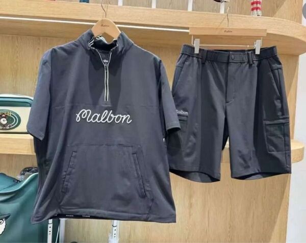 Malbon 半袖シャツとショートパンツセット マルボンメンズ セットアップ 上下セット