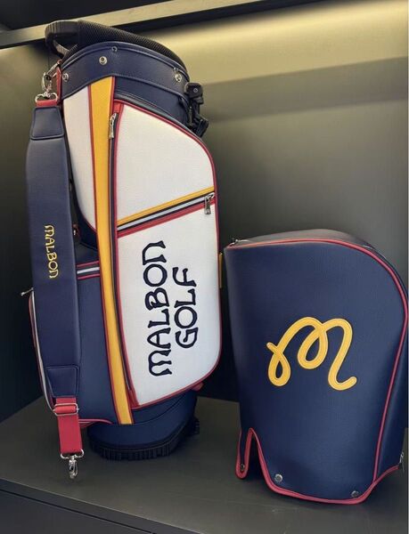 マルボンゴルフ Malbon Golf キャディバッグ ネイビー 男女兼用 ゴルフバッグ 新品