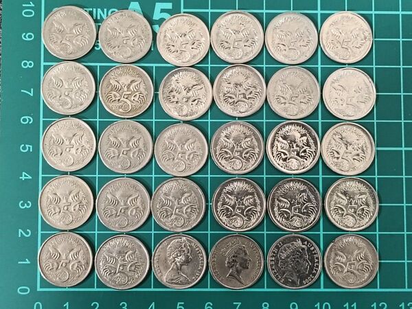 オーストラリア 5セント 硬貨 まとめ エリザベス 外国 コイン 世界 古銭