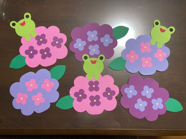 壁面飾り 5月6月 梅雨 雨 カエル アジサイ 紫陽花 幼稚園 保育園 春の壁面 窓飾り 保育教材