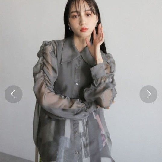 HARE ハレ ソデギャザーシアーシャツ 春夏 夏服 長袖 ブラウス 日焼け対策 長袖ブラウス オフィスカジュアル