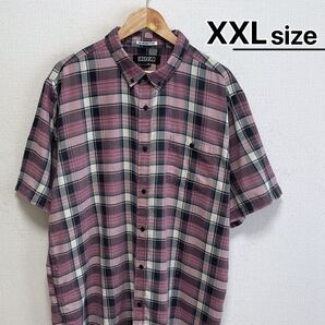 USA 古着 EZEKIEL イズキール 半袖シャツ XXL ピンク チェック柄