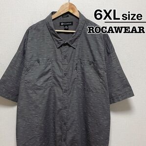 ROCAWEAR 半袖シャツ 6XL グレー 総柄 ビッグサイズ USA古着