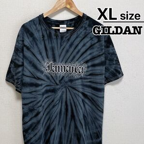 USA古着 GILDAN Tシャツ XL ブラック ダークグレー 刺繍 ロゴ