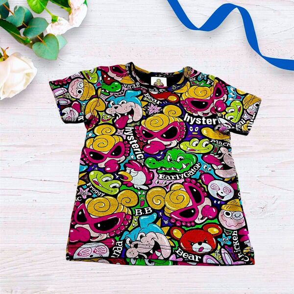 HYSTERIC MINI ヒスミニ 総柄 男女兼用 Tシャツ