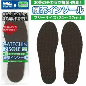 インソール 24〜27cm 抗菌 強力消臭 デオトラント 緑茶カテキン配合