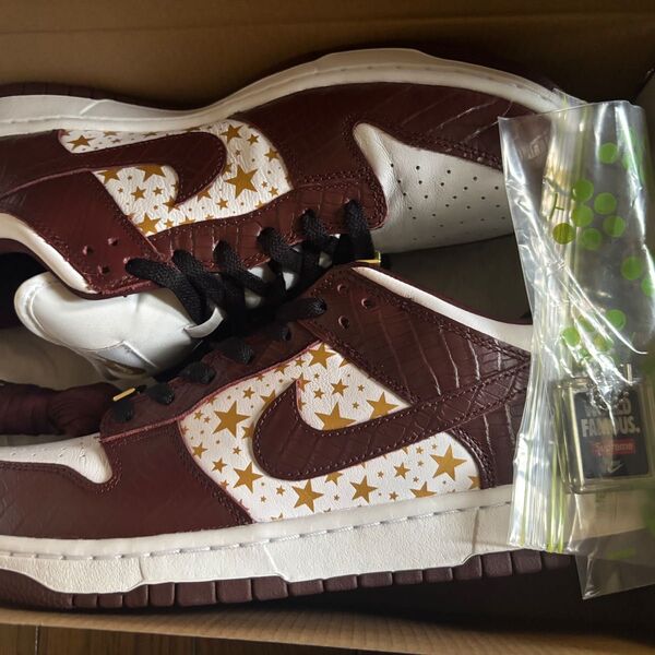 Supreme×NIKE SB DUNK LOW ブラウン US10 28cm
