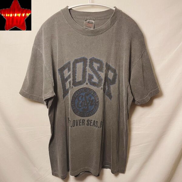 【80s90s鬼フェード】 tシャツ ONEITA EOSR 古着 黒 グレーL