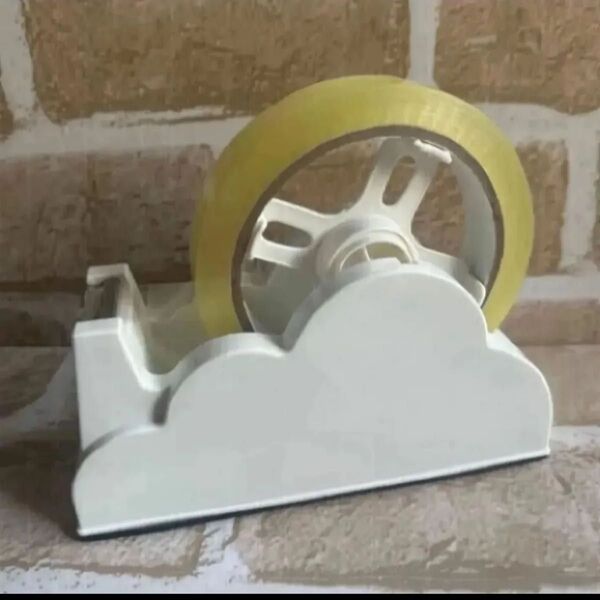 【新品未使用】テープカッター 雲デザイン 白 テープディスペンサー