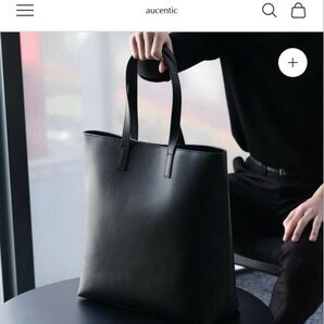 authentic オーセンティック イタリアンレザーカジュアルトート ブラック