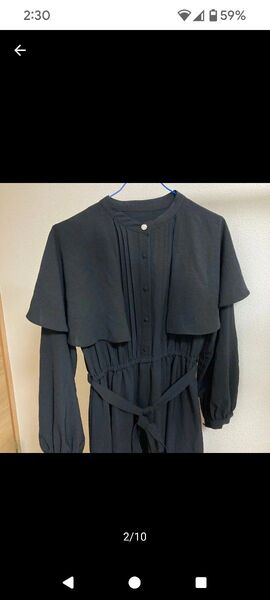 ケープ付き黒ワンピースM量産系