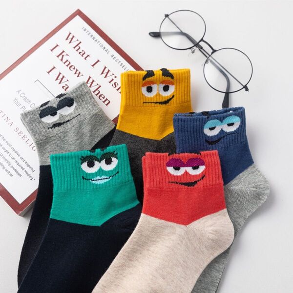レディース靴下 5足セット カラフル オシャレ かわいい 通勤通学 保育士 棉 スニーカーソックス 大人気