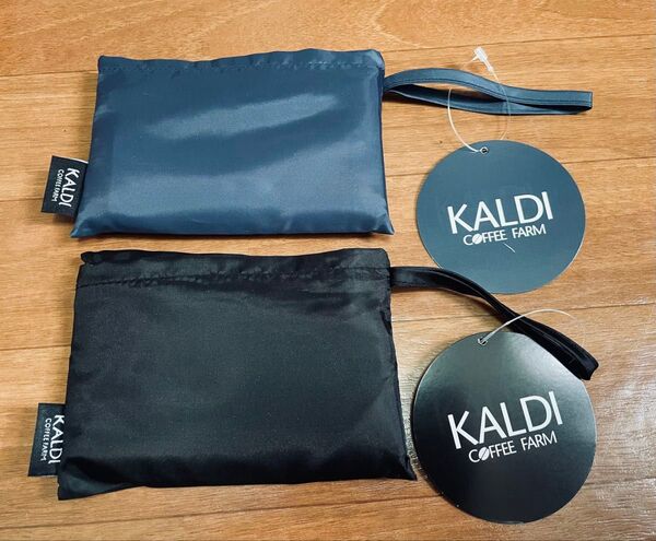 カルディ KALDI エコバッグ ブラック クラシックブルー