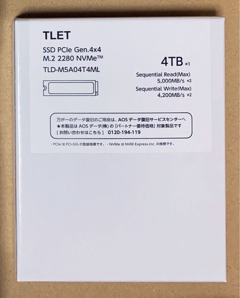 東芝エルイートレーディング(TLET) 内蔵SSD 4TB PCle Gen4x4 M.2 2280