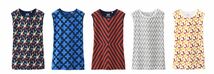 レトロ ポップ カラフル☆JONATHAN ADLER ジョナサン・アドラーUTコレクション UNIQLO ノースリーブシャツ ネイビー×赤系 Mサイズ_画像5