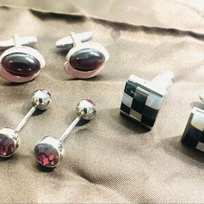 ★カフス 3点セット カフリンクス カフスボタン メンズ レトロ ヴィンテージ
