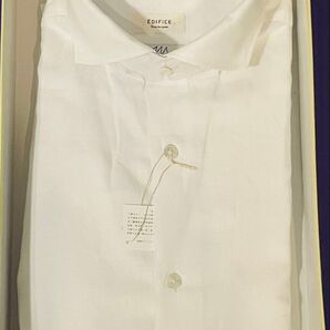 ★最終値下★ 超美品 EDIFICE 高級インポート生地使用 リネンドレスシャツ