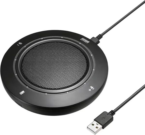 サンワサプライ USBスピーカーフォン マイク WEB会議 テレワーク 有線USB接続 MM-MC36 ブラック