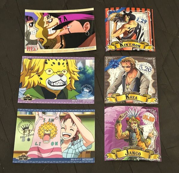 ONE PIECE 麦わらストア バースデーブロマイド・ステッカー 6枚
