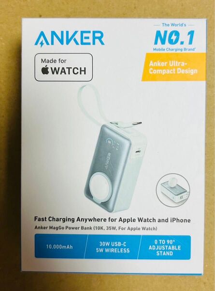 Anker MagGo Power Bank(10000mAh 35W For Apple Watch)ミントブルー
