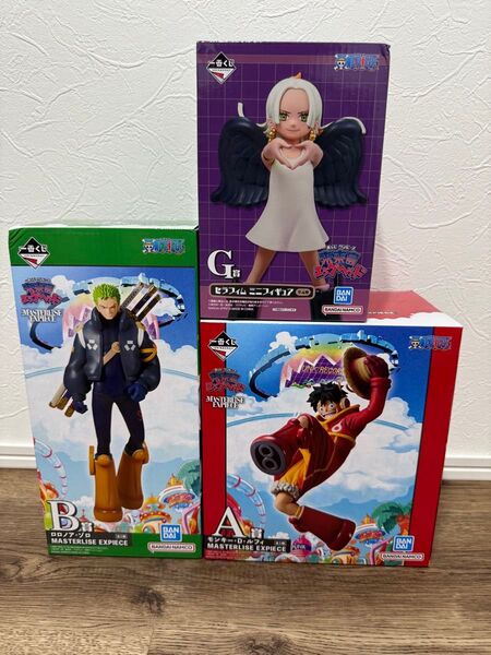 ワンピース 一番くじ A賞 ルフィ B賞 ゾロ G賞 セラフィム Sスネーク 未来島エッグヘッド