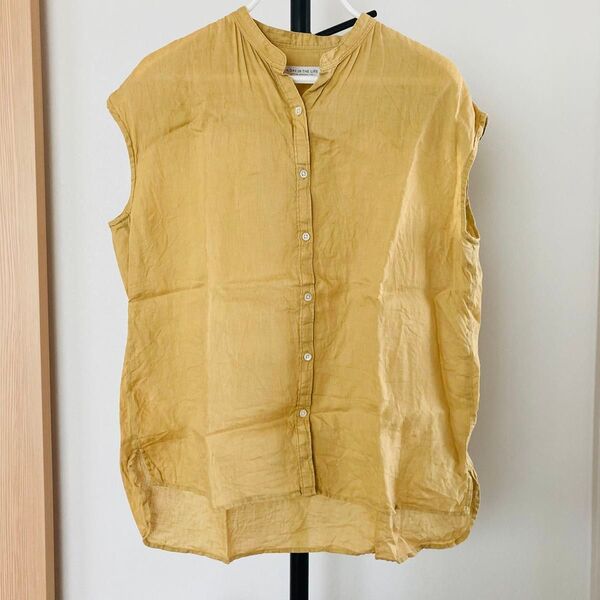 【美品】A DAY IN THE LIFE ブラウス シャツ ノースリーブ フレンチスリーブ