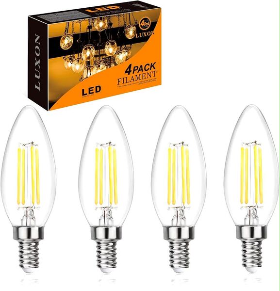 L・XON LEDシャンデリア電球 E17口金 電球色 40W形相当 調光器対応