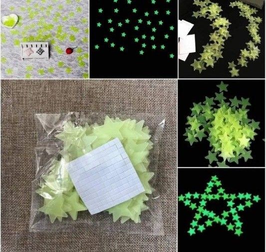 星ステッカー 3D 星 アート デカール ウェディング 装飾 オーナメント 軽量 100枚 イエロー 3cm
