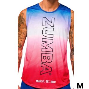 お値下げしました!【新品】新作 ズンバ zumba ウェア タンクトップ メンズ レディース ネイビー 赤 レオパード/M