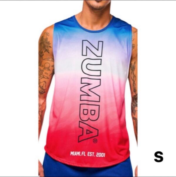 【新品】新作 ズンバ zumba ウェア タンクトップ メンズ レディース ネイビー 赤 レオパード/S