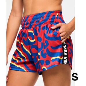 【新品】新作 ズンバ zumba ウェア ボトムス パンツ ショートパンツ レディース 赤 ネイビー 黄色 黒/S