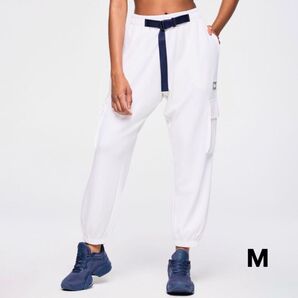 【新品】新作 ズンバ zumba ウェア パンツ カーゴパンツ スウェット メンズ レディース ホワイト 白/M