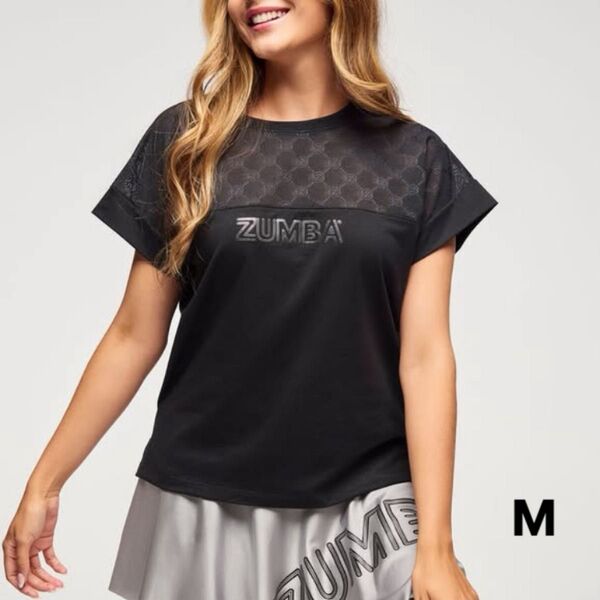 【新品】新作 ズンバ zumbaエ ウェア トップス Tシャツ 半袖 レディース 黒/M