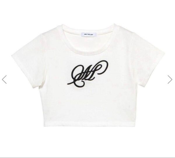 melt the lady ”M”nano T-shirt クロップ クロップド Tシャツ カットソー ロゴ トップス 半袖