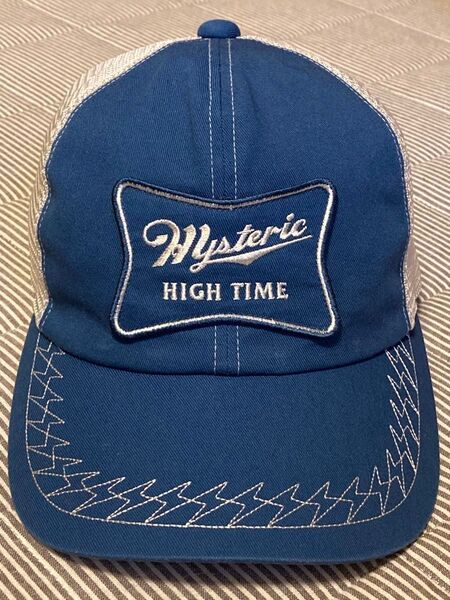 レア!HYSTERIC GLAMOUR ヒステリックグラマー HIGH TIME メッシュキャップ スカイブルー ワッペン