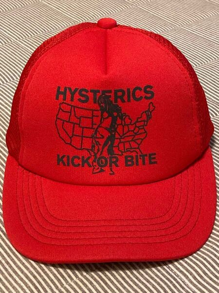 レア!HYSTERIC GLAMOUR ヒステリックグラマー KICK OR BITE ヌードガール メッシュキャップ レッド