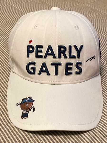 レア!PEARLY GATES パーリーゲイツ × LINE FRIENDS キャップ ホワイト系 ゴルフキャップ ユニセックス