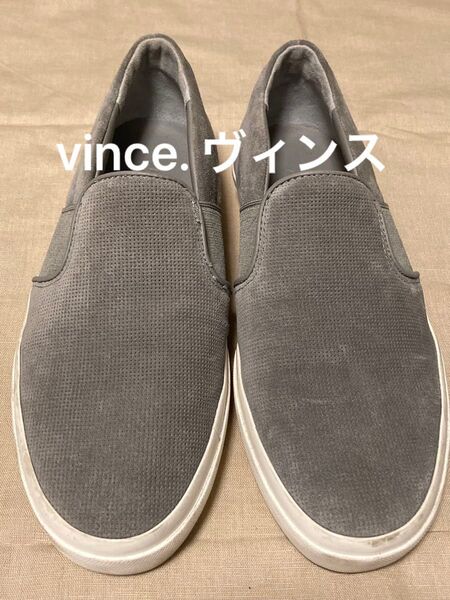 vince. ヴィンス スエードスリッポン グレー 25.5cm