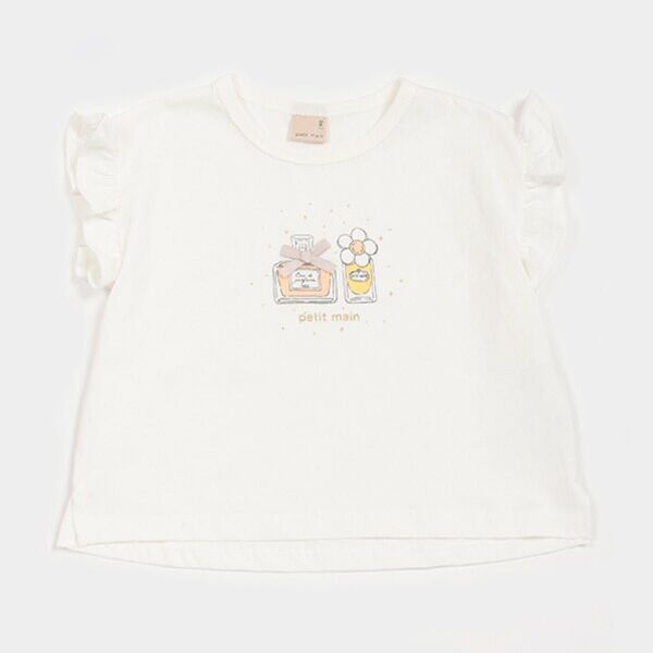 プティマイン 90センチ GIRLS半袖Tシャツ プティプラ オフホワイト 新品