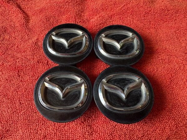 マツダ MAZDA純正 CX-3,CX-5,CX-8,RX-8,アクセラ センターキャップ 4個 中古 K3954 ブラック